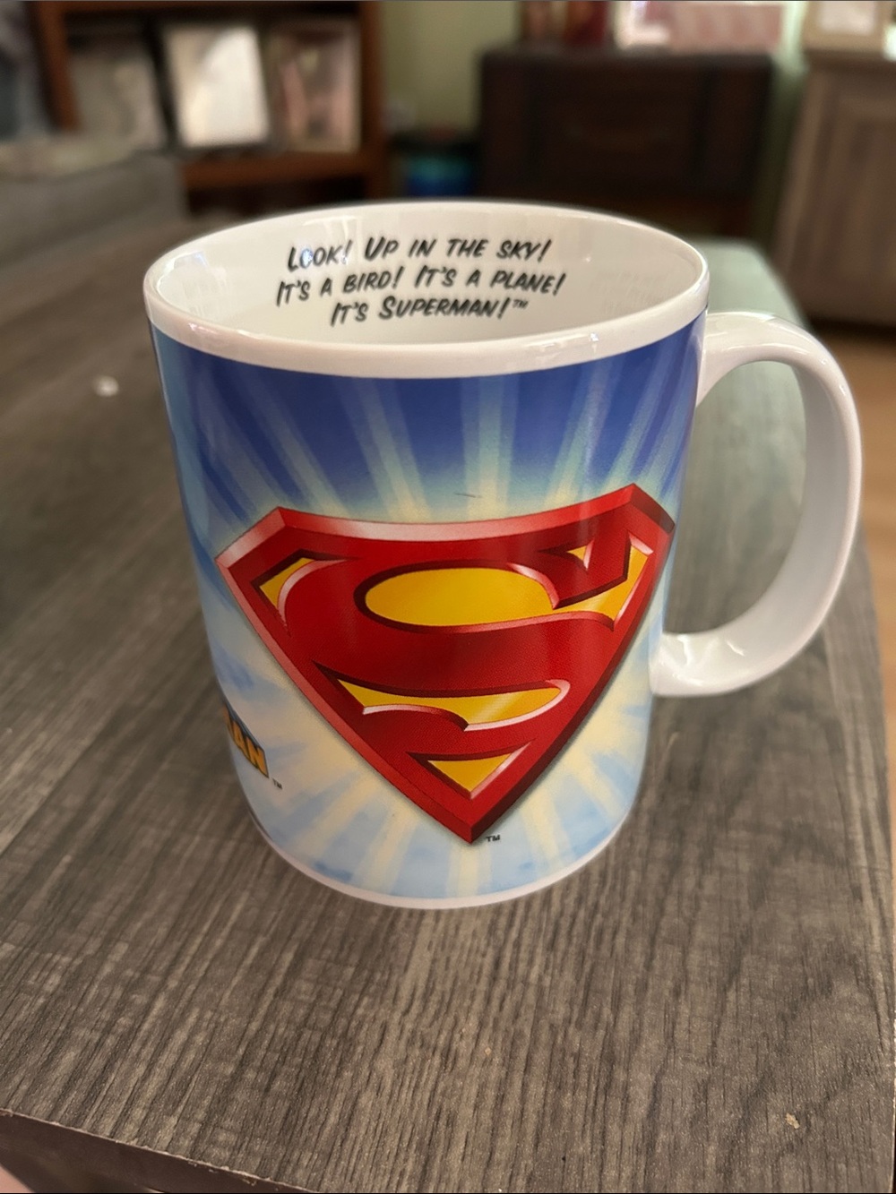 Superman Logo Ceramic Mug in Blue, Red & Yellow